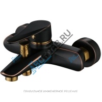Смеситель для ванны с душем серия STEEL BLACK БРОНЗА ПСМ 301-1 одноручный Профсан PSM-301-1