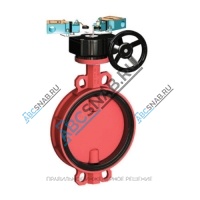 Затвор дисковый поворотный чугун VPI4448R2C-08EP Ду 40 Ру16 межфл с редуктором диск чугун манжета EPDM с концевыми выключателями Tecofi VPI4448R2C-08EP0040