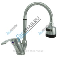 Смеситель для кухонной мойки серия Стандарт ЦС-СМ 27/23ш М-40 ручка сбоку одноручный гибкий излив Центр Сантехники (Подольск) ПП801550