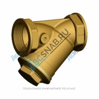 Фильтр сетчатый Y-образный латунь Ду 25 Ру16 Тмакс=100 oC G1/2" ВР F1142 Tecofi F1142-0025