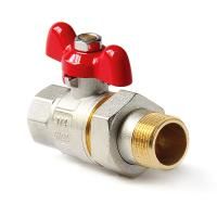 Кран шаровой полнопроходной со сгоном ручка бабочка, Н-В 3/4 Pro Aqua Valves