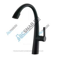 Смеситель для кухонной мойки серия STEEL BLACK БРОНЗА ПСМ 301-9 ручка сбоку одноручный с выдвижным изливом Профсан PSM-301-9