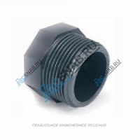 Заглушка ПВХ серая Дн 50х1 1/2" НР напорный EFFAST RERTAE050F