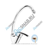 Смеситель для кухонной мойки серия Стройка ЦС-СМ 27/2ш D35 М-42 ручка сбоку одноручный излив Д18 Центр Сантехники (Подольск) СТ300204