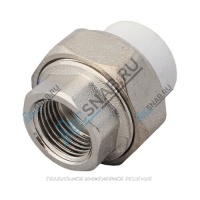 Муфта PP-R комбинированная разъемная белая ВР Дн 25х1/2" RTP (РосТурПласт) 10618