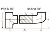 Соединение тройника 88° с коленом 88° SML 125x100 Duker