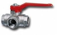 Кран шаровой треходовой 21T 1.1/4" тип T полнопроходной PN40 ВВВ рычаг Cimberio