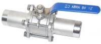 Кран шаровой под приварку 3-PC из нержавеющей стали SS316 Тип BV61L-Q61F-1000-3L-065, DN65, PN40, с удлиненными патрубками Abra