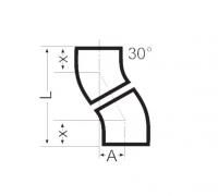 Уступ из двух колен SML 30° 150 Duker