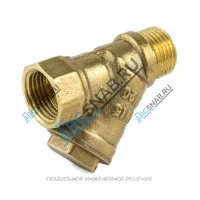 Фильтр сетчатый Y-образный латунь Ду 15 Ру20 G1/2" ВР/НР 4002 с отверстием под пломб 4002-01