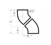 Уступ из двух колен SML 45° 80 Duker