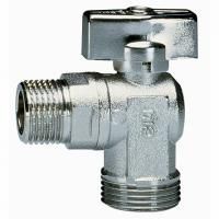 Кран шаровой угловой 39NR 1/2"х3/4"для стиральных машин с обратн. клапаном  PN16 НН бабочка Cimberio