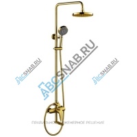 Система душевая серия STEEL GOLD ПСМ 303-8 в комплекте смеситель, верхний душ, шланг и лейка Профсан PSM-303-8