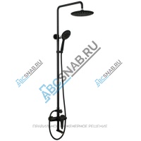 Система душевая серия STEEL BLACK БРОНЗА ПСМ 301-8 в комплекте смеситель, верхний душ, шланг и лейка Профсан PSM-301-8