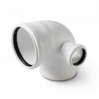 Отвод с выходом правый белый 110x50/87,5° Polytron Stilte