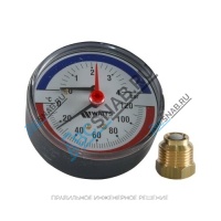 Термоманометр TMAX осевой Дк80 10 бар L=23мм G1/2" 120С Watts 10009465