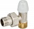 Клапан радиаторный запорный латунный никелированный G1/2"xG1/2" угловой Pn10 штуцер-обжим DALLAS 8808 Bugatti