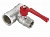 Фиттинг с шаровым краном 427 3/4"х1/2" тип Т PN25 ВВ рычаг Cimberio