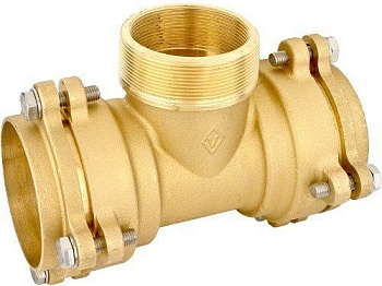 Тройник латунный 75xR2 1/2"x75 штуцерный VALVOPAT 3020FLG Bugatti
