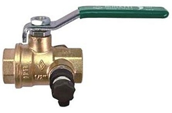 Кран шаровой Eco Valve, латунный TEA®-технология, полнопроходной, со спускным клапаном, резьба внутренняя-внутренняя по ISO 228/1, рычаг из стали, УХЛ3, Dn20 (G3/4"), ECO-GREEN, 331G